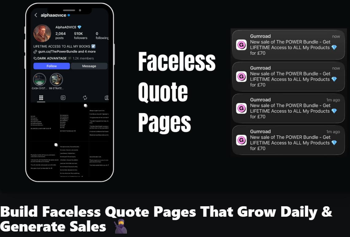 AlphaADVICE – Faceless Quote Pages