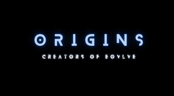 Spencer Pawliw – Origins Origins logo with glowing blue text on black background.